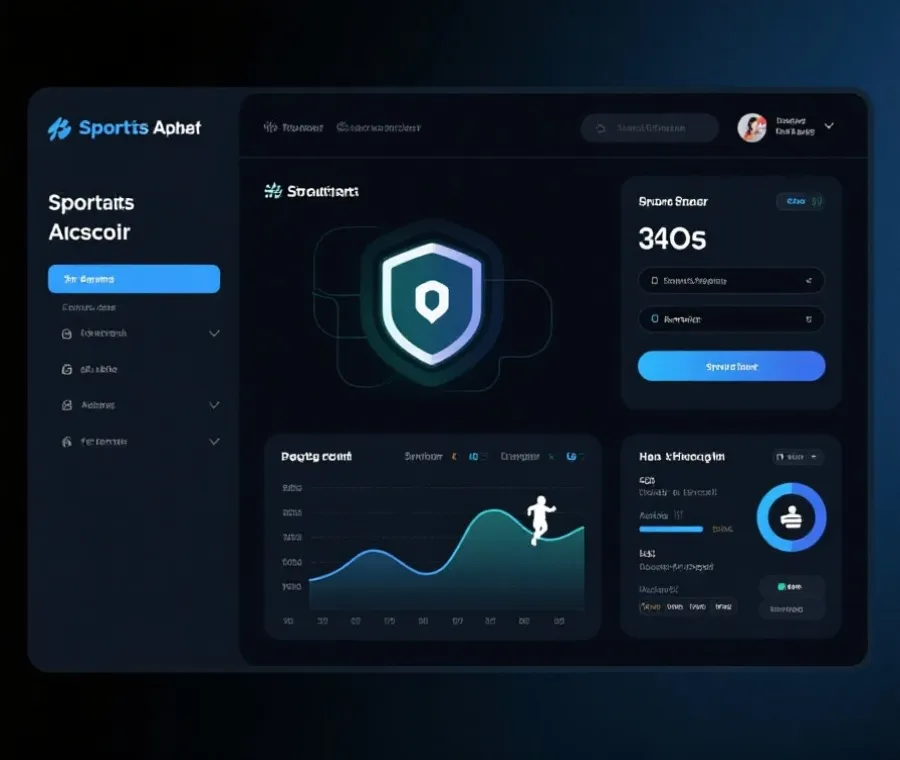 安全登入與體育資訊平台介面示意圖